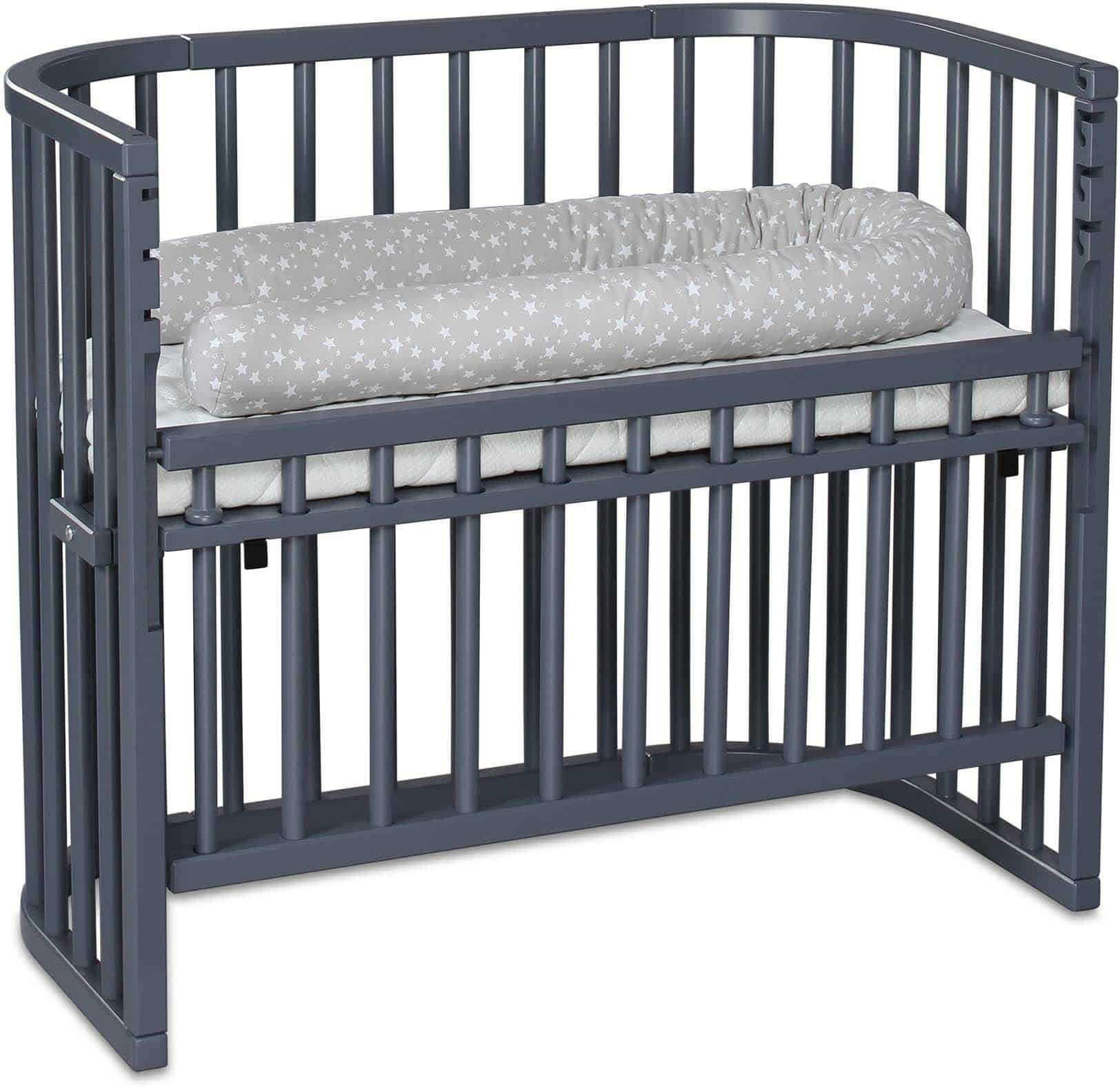 Babybay Comfort co-sleeper Krybbe, Grey Varnished