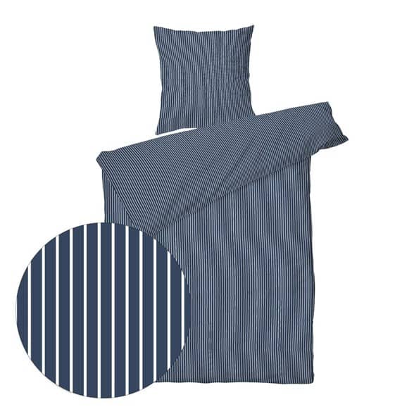Sengesett 140×200/50×70 cm – Blokhus Marineblå – bomullssateng