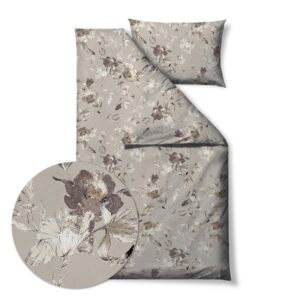Sengesett 140x200/50x70 cm - økologisk - Flower burst Beige - Bomull - Södahl