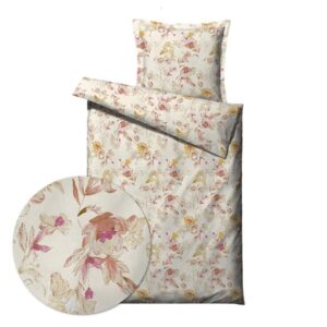 Sengesett 140x200/50x70 cm - økologisk - Flower burst Dusty cedar - Bomull - Södahl