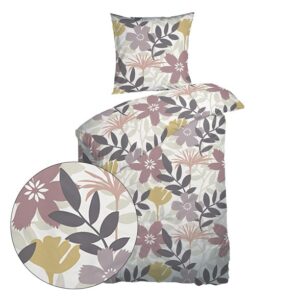 Sengesett 140x200/60x63 cm - økologisk - Leaf - Rose - Bomullssateng