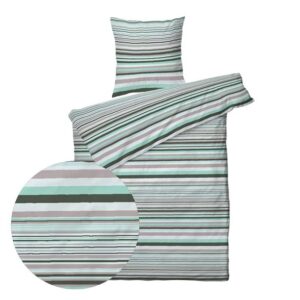 Sengesett 140x200/60x63 cm - Stripe Dust- bomullssateng