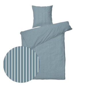 Sengesett 140x220/60x63 cm - Blokhus støvete blå - bomullssateng