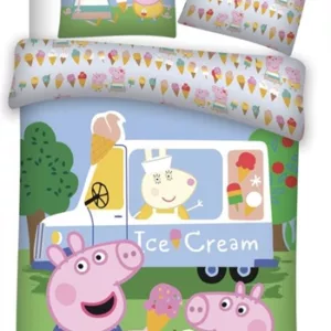 Gurli gris junior sengetøy - 100x140 cm - Gurli og Gustav Gris - Iskrem - 100% bomull