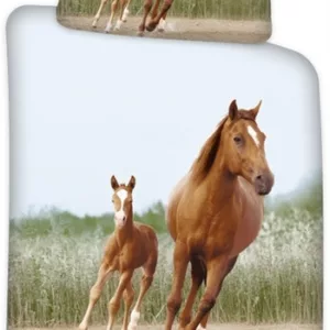 Hestesengetøy med hester - 100x140 cm - sengesett med hester - 100% bomull