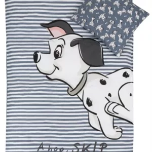 Junior sengetøy - 100x140 cm - Disney 101 Dalmatians sengesett junior - 2 i 1 design - 100% bomull