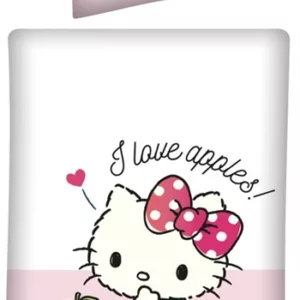 Junior sengetøy - 100x140 cm - Hello Kitty sengesett - 2 i 1 design - 100% bomull