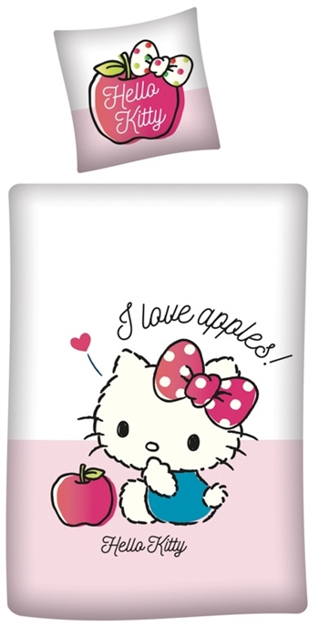 Junior sengetøy – 100×140 cm – Hello Kitty sengesett – 2 i 1 design – 100% bomull