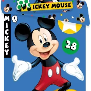 Junior sengetøy - 100x140 cm - Mickey Mouse sengesett for juniorer - 2 i 1 design - 100% bomull