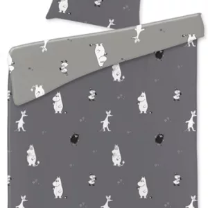 Junior sengetøy - 100x140 cm - Muminsengesett junior - 2 i 1 design - 100% bomull