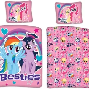 Junior sengetøy - 100x140 cm - My Little Pony Besties - 2 i 1 design - 100% bomull
