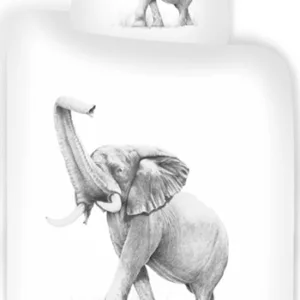 Junior sengetøy - 100x140 cm - Sengesett med elefant - 100% bomull