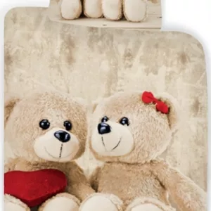 Juniorsengetøy - 100x140 cm - Bamsesengetøy - 100% bomull