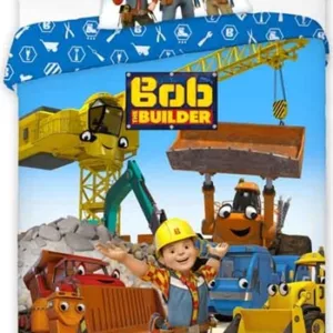 Juniorsengetøy - 100x140 cm - Builder bob juniorsengesett - 2 i 1 design - 100% bomull