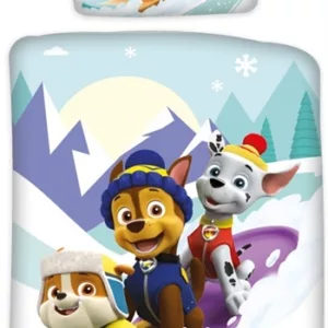 Paw Patrol Junior sengetøy - 100x140 cm - Paw Patrol sengesett junior - Snow - 2 i 1 - 100% bomull