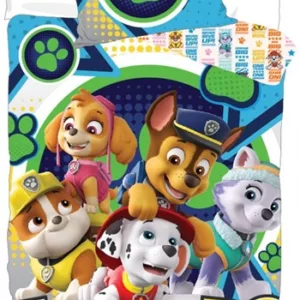 Paw Patrol Junior sengetøy - 100x140 cm - Sengesett med Paw Patrol FRIENDS - 2 i 1 - 100% bomull