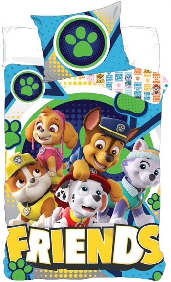 Paw Patrol Junior sengetøy – 100×140 cm – Sengesett med Paw Patrol FRIENDS – 2 i 1 – 100% bomull