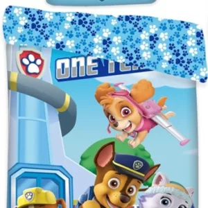 Paw Patrol sengetøy junior - 100x140 cm - Paw Patrol lysende sengesett - 2 i 1 design - 100% bomull