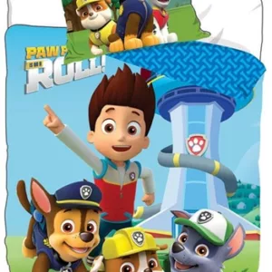 Paw Patrol sengetøy junior - 100x140 cm - Paw Patrol sengesett junior - Topphastighet - 2 i 1 - 100% bomull