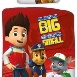 Paw Patrol sengetøy junior - 100x140 cm - Sengesett Paw Patrol - Stor og liten - 2 i 1 design - 100% bomull
