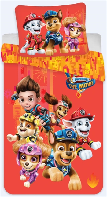 Paw Patrol The Movie Sengetøj – 150×210 cm – 2 i 1 sengetøj – 100% bomuld