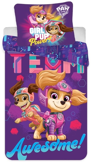 Paw Patrol The Movie Sengetøy – 140×200 cm – 2 i 1 sengetøy – 100% bomull