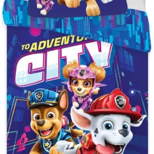 Paw Patrol The Movie Sengetøy - 150x210 cm - 2 i 1 sengetøy - 100% bomull