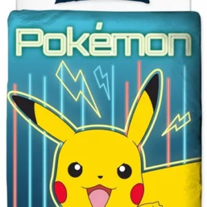 Pokemon Sengetøy - 150x210 cm - Poke ball - 2 i 1 design - 100% bomull