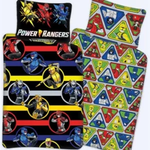 Power Rangers sengetøy - 100x140 cm - Power Rangers juniorsengetøy - 2 i 1 design - 100% bomull