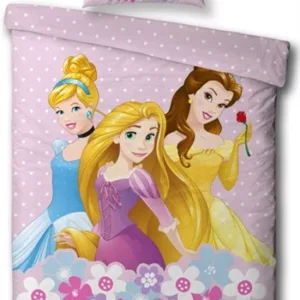 Princess junior sengetøy - 100x140 cm - Disney princess sengesett - 2 i 1 design - 100% bomull