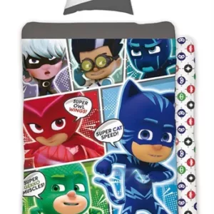 Pyjamas heroes sengetøy - 150x210 cm - PJ Masks sengesett - 2 i 1 design - 100% bomull