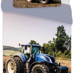 Sengetøy - 100x140 cm - Blått traktorsengetøy - 2 i 1 - 100% bomull - Sengetøy til barn