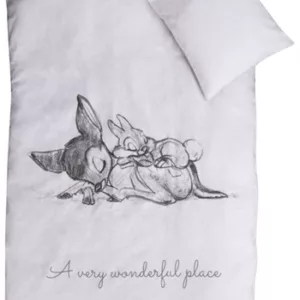 Sengetøy - 100x140 cm - Disney Bambi - 2 i 1 design - 100% bomull