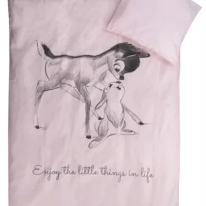 Sengetøy - 100x140 cm - Disney Bambi og Stampe - 2 i 1 design - 100% bomull
