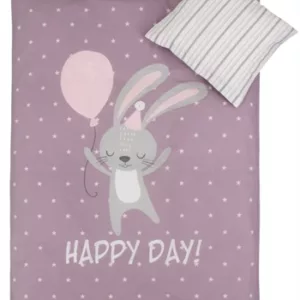 Sengetøy - 100x140 cm - Kanin lilla - 100% bomull