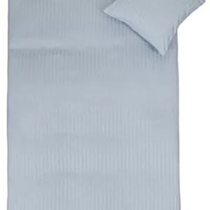 Sengetøy - 100x140 cm - Lyseblå - Jacquardvevd - 100% bomullsateng