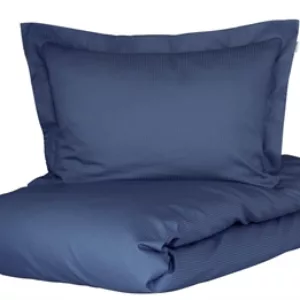 Sengetøy - 100x140 cm - Mørk blå - Jacquardvevd - 100 % økologisk bomullsateng - Turiform