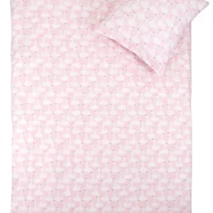 Sengetøy - 100x140 cm - Rosa med svaner - 100% bomull