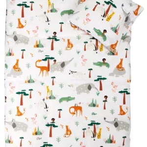 Sengetøy - 100x140 cm - Safaridyr - 100% organisk bomull