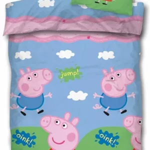 Sengetøy barn - 100x140 cm - Peppa & Georg gris - 100% bomull