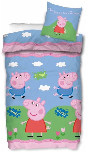 Sengetøy barn – 100×140 cm – Peppa & Georg gris – 100% bomull