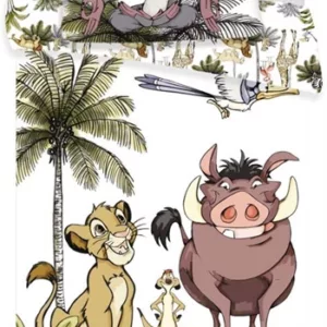 The Lion King Junior sengetøy 100x140 cm - The Lion King sengesett - 2 i 1 design - 100% bomull