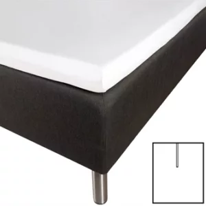 U - Splittlaken - Overmadrasslaken - 100% Bomullssateng - Hvit - 180x200x8 cm