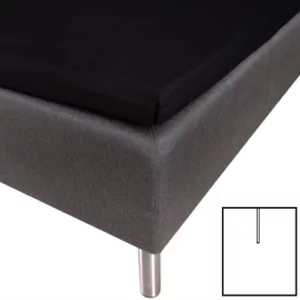 U - Splittlaken - Overmadrasslaken - 100% Bomullssateng - Svart - 180x200x8 cm