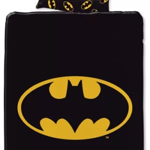 Batman sengetøy - 140x200 cm - sengesett med batman logo - 2 i 1 design - 100% bomull