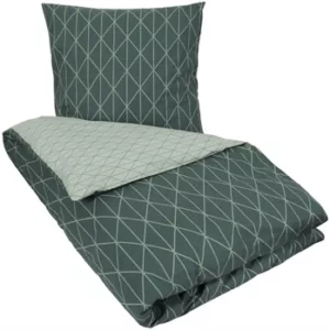 Dobbeldyne sengesett - 200x220 cm - 100% bomull - Harlequin green - Borg Living
