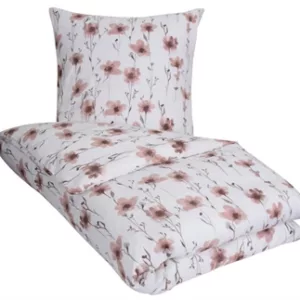 Flanell sengesett - 140x200 cm - Flower Rose - 100% bomullsflanell - By Night