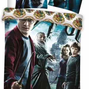 Harry Potter Sengetøy - 140x200 cm - Sengesett med Harry Potter & Dumbledore - 2 i 1 design - 100% bomull