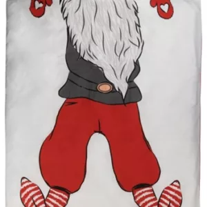 Julesengetøy - 140x220 cm - Sengesett med julenisse - 2 i 1 design - 100% bomull