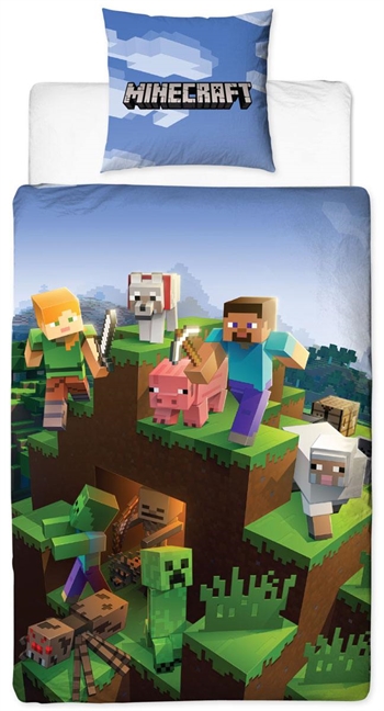 Minecraft sengetøy – 100% bomull – 140×200 cm – 2 i 1 Design – Forskjellige motiver på hver side